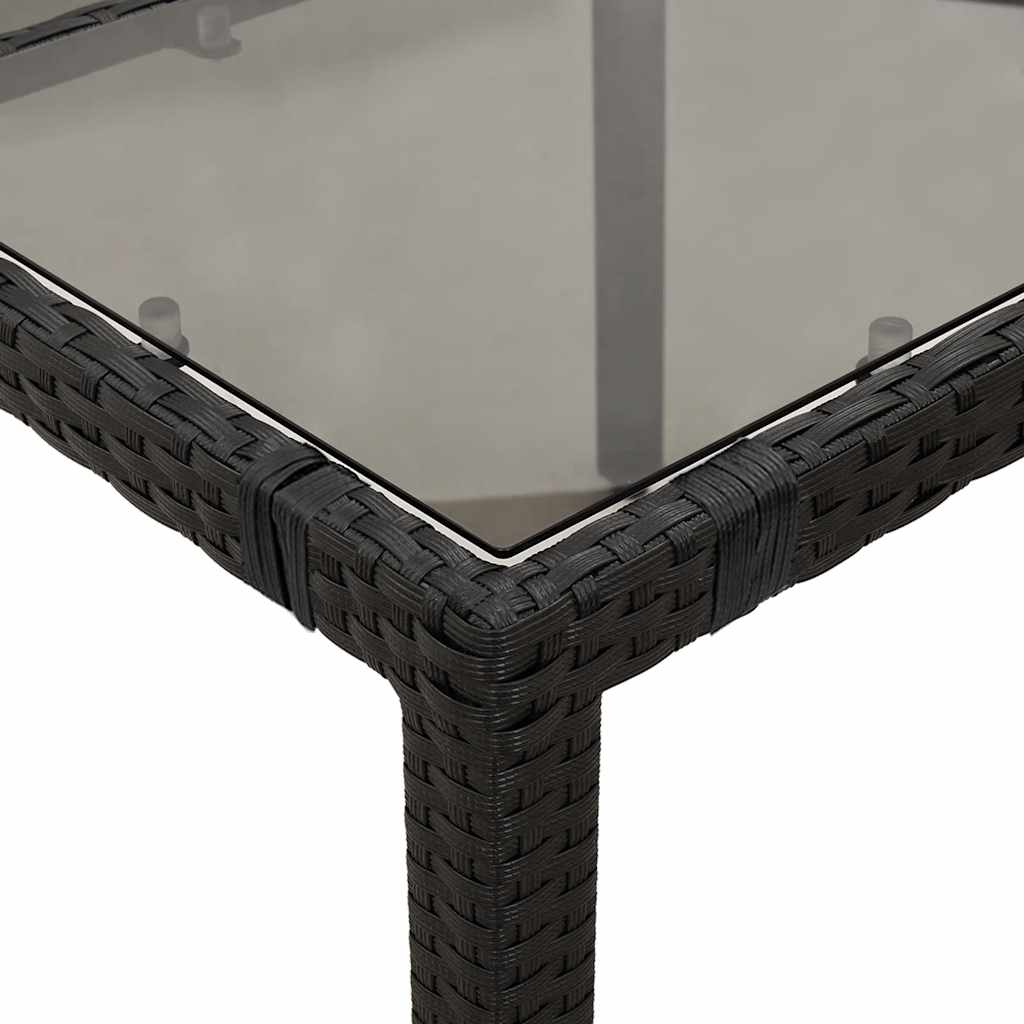 vidaXL Set bistro de grădină cu perne, 5 piese, negru, poliratan vidaXL Set bistro de grădină cu perne, 5 piese, negru, poliratan