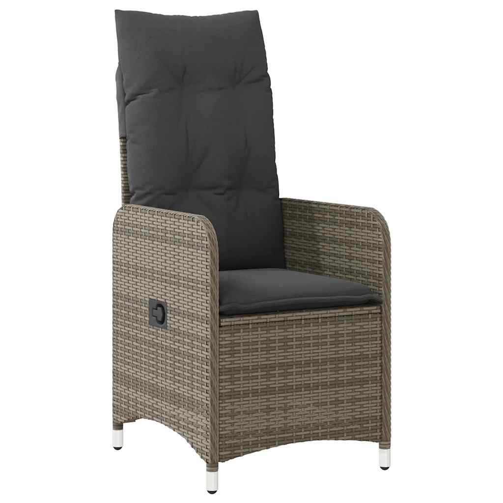 vidaXL Set bistro de grădină cu perne, 5 piese, gri, poliratan vidaXL Set bistro de grădină cu perne, 5 piese, gri, poliratan