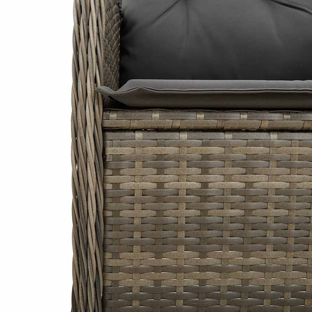 vidaXL Set bistro de grădină cu perne, 5 piese, gri, poliratan vidaXL Set bistro de grădină cu perne, 5 piese, gri, poliratan