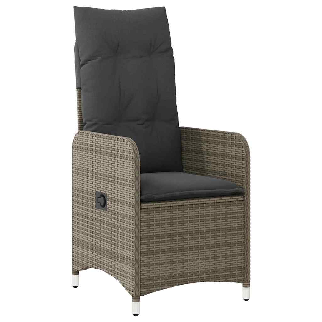 vidaXL Set bistro de grădină cu perne, 5 piese, gri, poliratan vidaXL Set bistro de grădină cu perne, 5 piese, gri, poliratan
