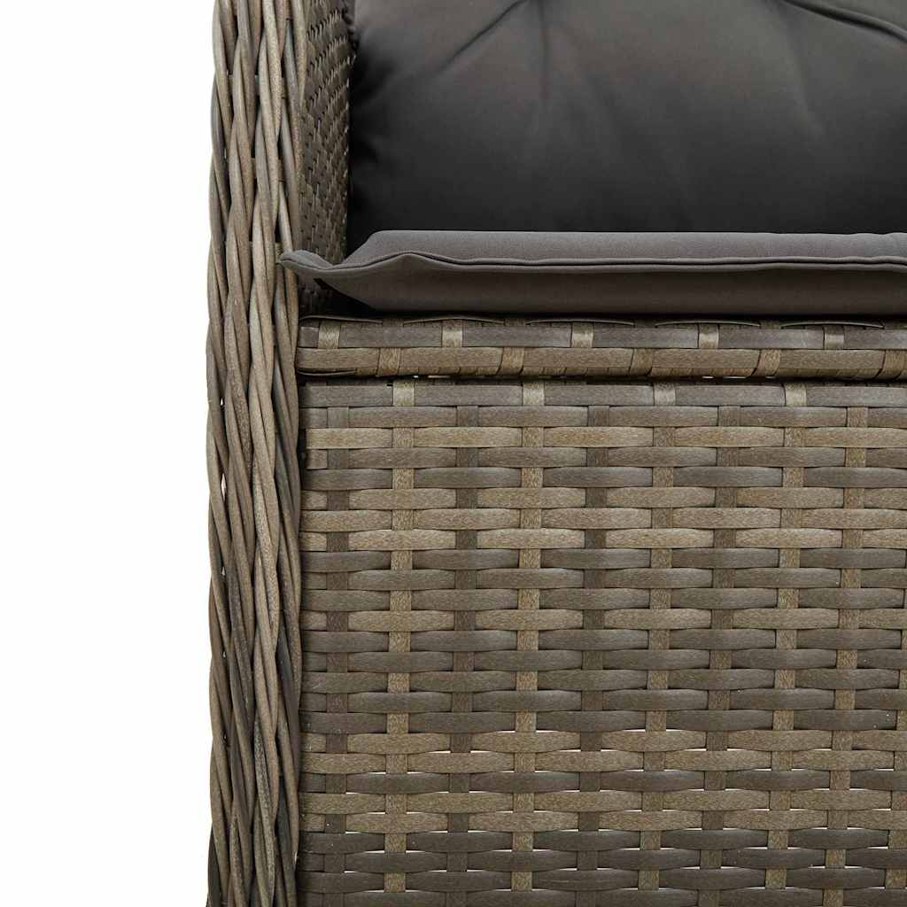 vidaXL Set bistro de grădină cu perne, 5 piese, gri, poliratan vidaXL Set bistro de grădină cu perne, 5 piese, gri, poliratan