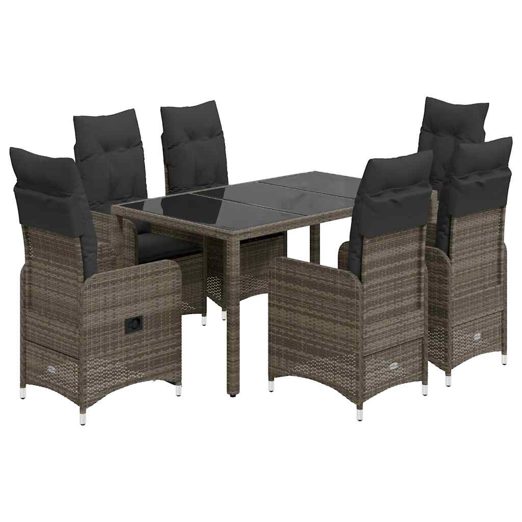 vidaXL Set bistro de grădină cu perne, 5 piese, gri, poliratan vidaXL Set bistro de grădină cu perne, 5 piese, gri, poliratan