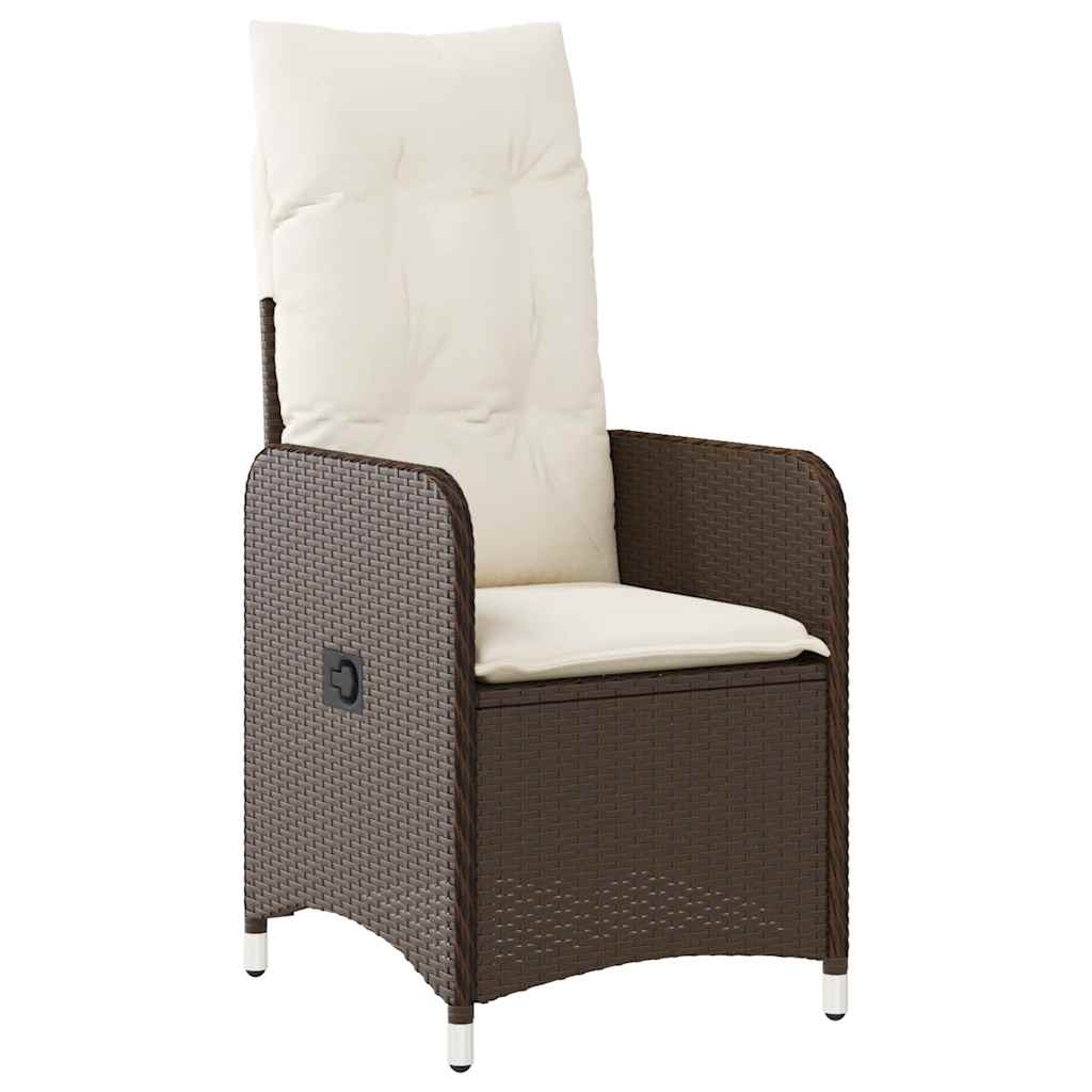 vidaXL Set bistro de grădină, 3 piese, cu perne, maro, poliratan vidaXL Set bistro de grădină, 3 piese, cu perne, maro, poliratan