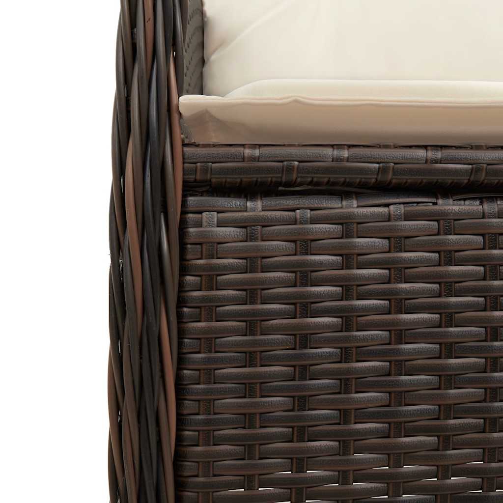 vidaXL Set bistro de grădină cu perne, 7 piese, maro, poliratan vidaXL Set bistro de grădină cu perne, 7 piese, maro, poliratan