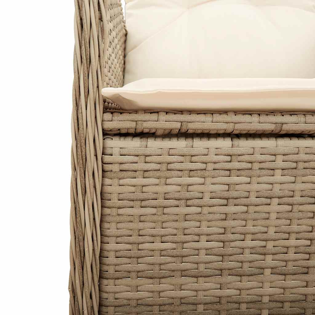 vidaXL Set bistro de grădină, 3 piese, cu perne, bej, poliratan vidaXL Set bistro de grădină, 3 piese, cu perne, bej, poliratan