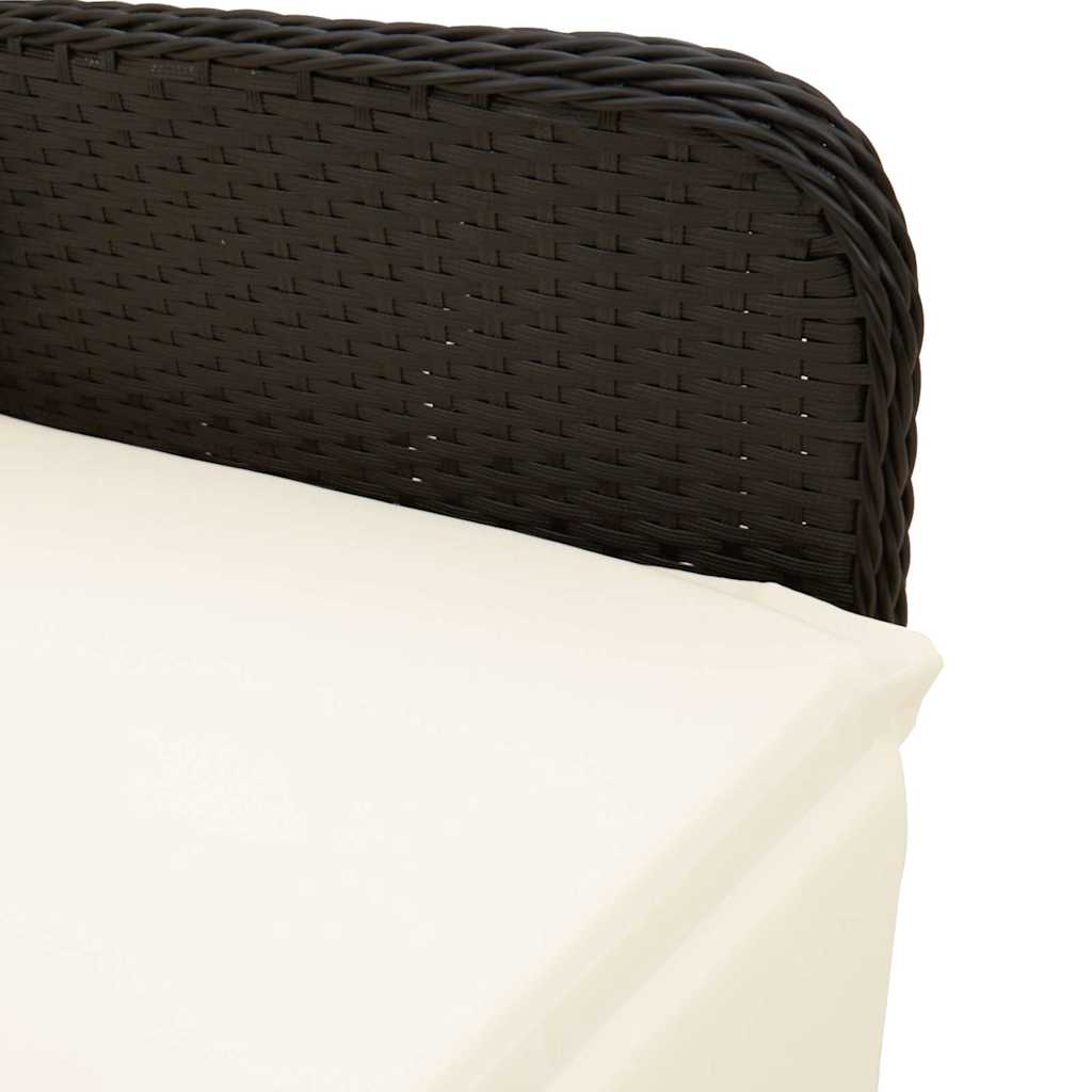 vidaXL Set bistro de grădină cu perne, 3 piese, negru, poliratan vidaXL Set bistro de grădină cu perne, 3 piese, negru, poliratan