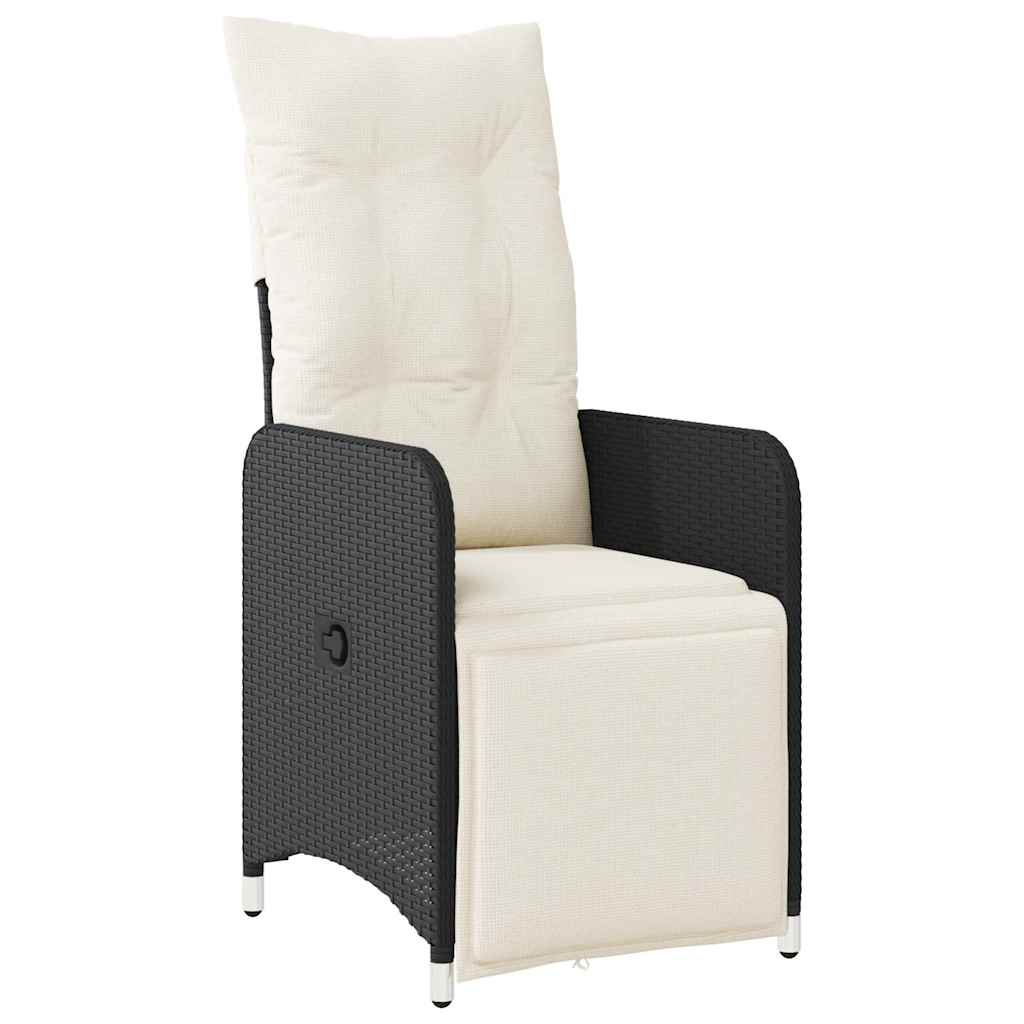 vidaXL Set bistro de grădină cu perne, 5 piese, negru, poliratan vidaXL Set bistro de grădină cu perne, 5 piese, negru, poliratan