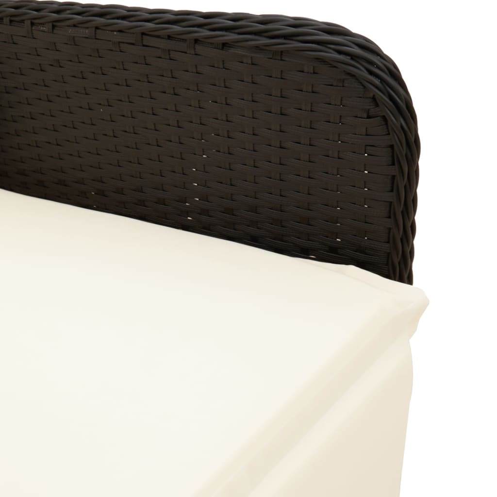 vidaXL Set bistro de grădină cu perne, 5 piese, negru, poliratan vidaXL Set bistro de grădină cu perne, 5 piese, negru, poliratan