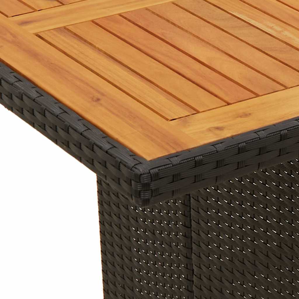 vidaXL Set bistro de grădină, 9 piese, cu perne, negru, poliratan vidaXL Set bistro de grădină, 9 piese, cu perne, negru, poliratan