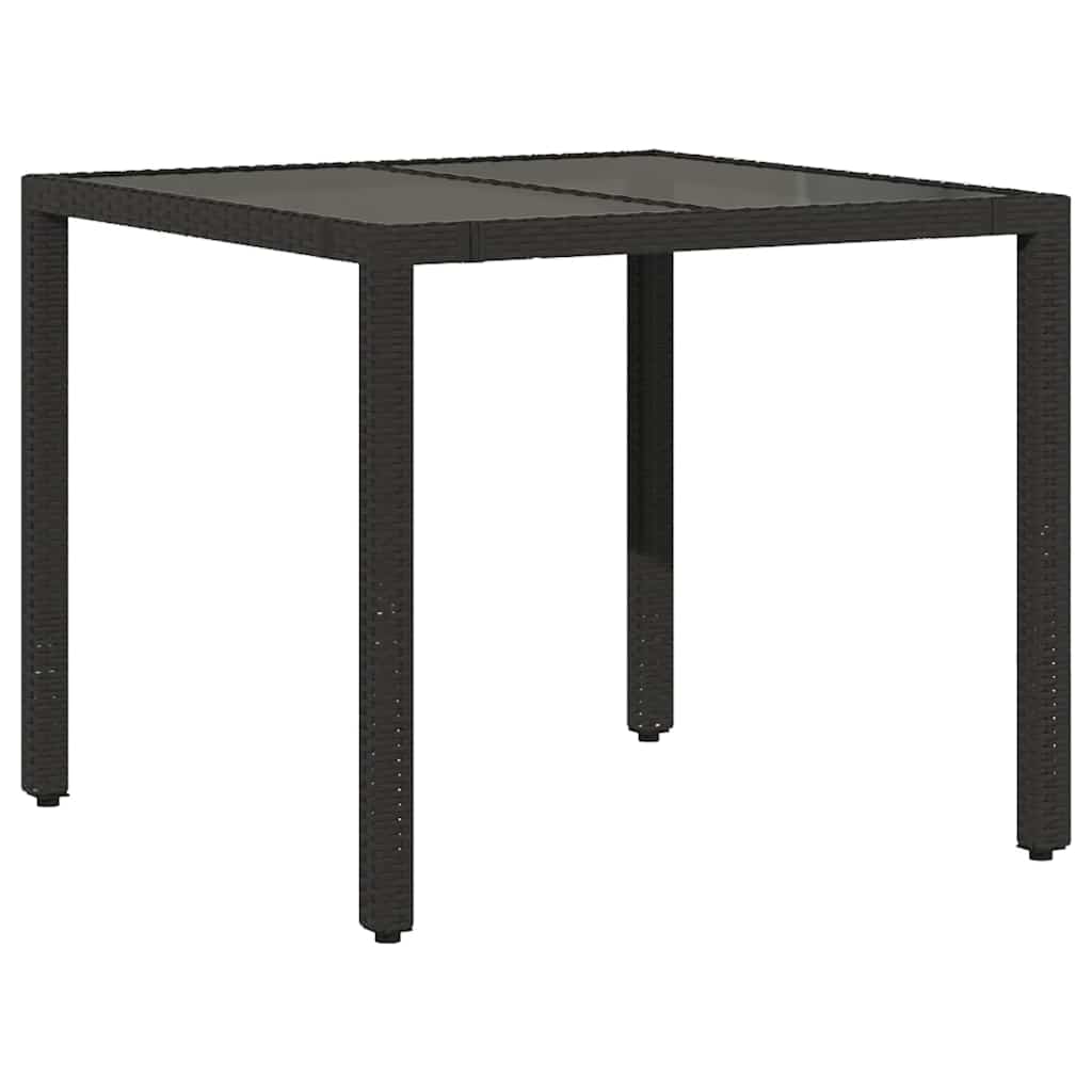 vidaXL Set bistro de grădină cu perne, 3 piese, negru, poliratan vidaXL Set bistro de grădină cu perne, 3 piese, negru, poliratan