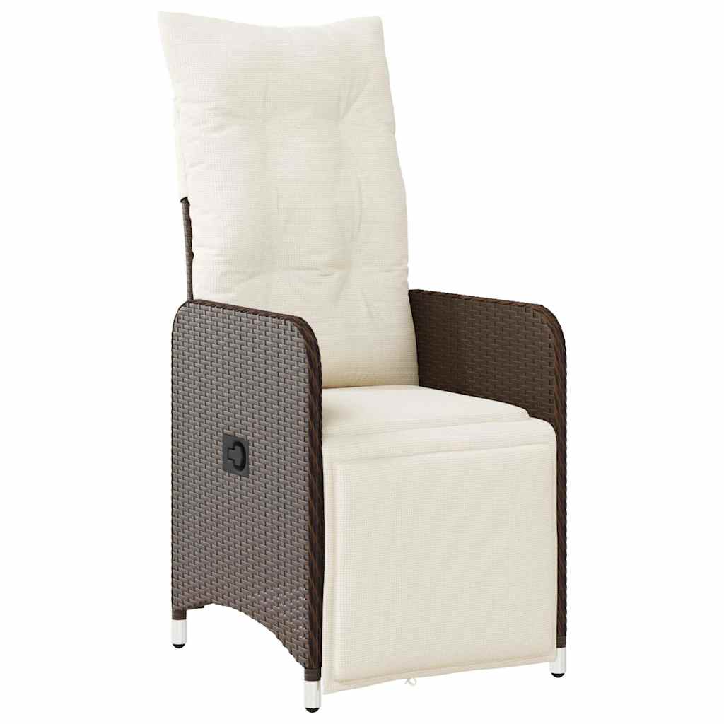vidaXL Set bistro de grădină cu perne, 9 piese, maro, poliratan vidaXL Set bistro de grădină cu perne, 9 piese, maro, poliratan