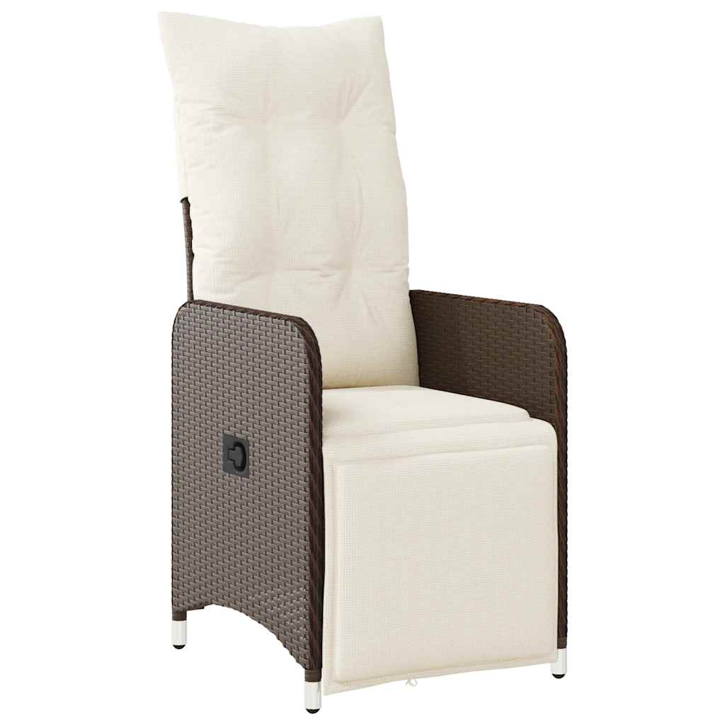 vidaXL Set bistro de grădină cu perne, 9 piese, maro, poliratan vidaXL Set bistro de grădină cu perne, 9 piese, maro, poliratan