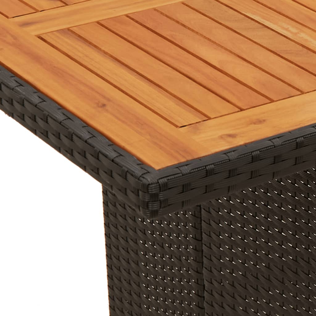 vidaXL Set bistro de grădină, 11 piese, cu perne, negru, poliratan vidaXL Set bistro de grădină, 11 piese, cu perne, negru, poliratan