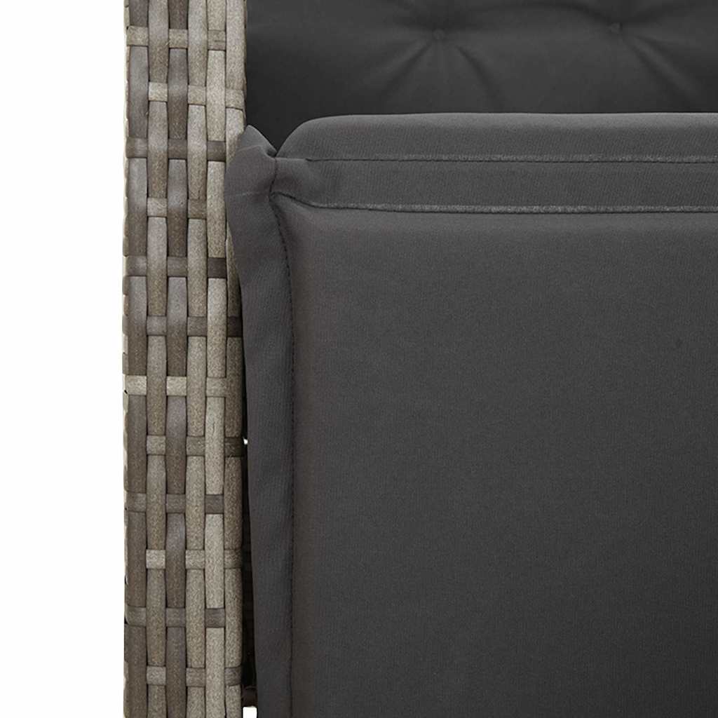 vidaXL Set bistro de grădină cu perne, 11 piese, gri, poliratan vidaXL Set bistro de grădină cu perne, 11 piese, gri, poliratan