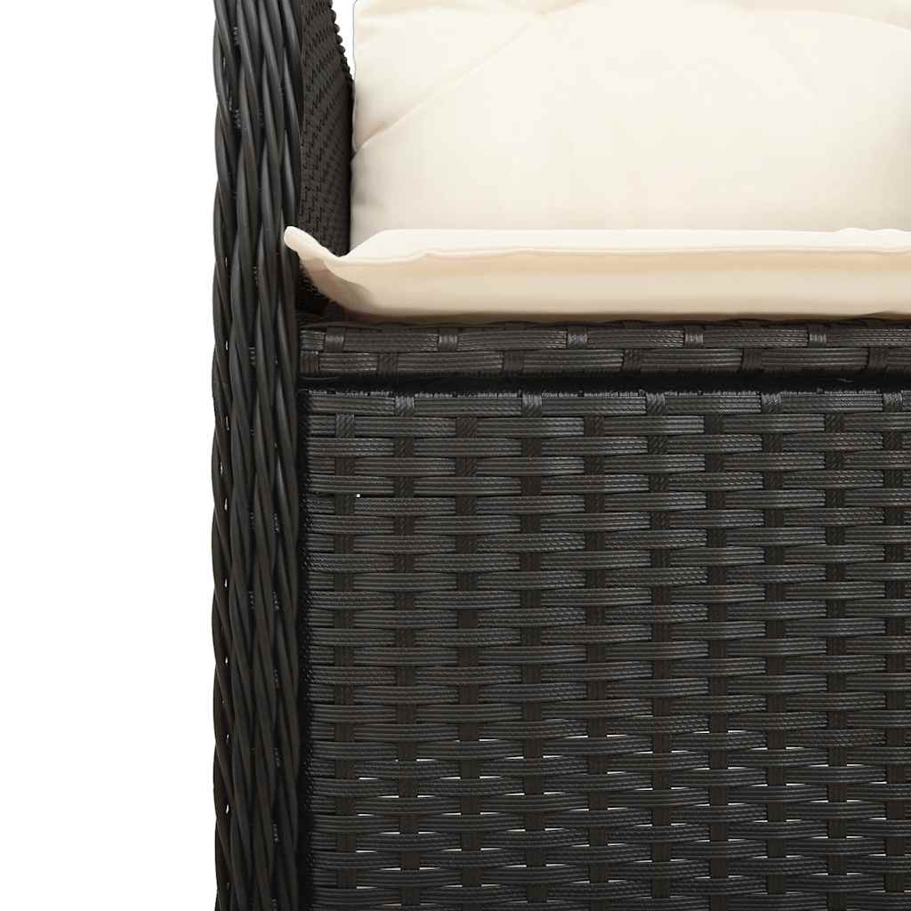 vidaXL Set bistro de grădină, 11 piese, cu perne, negru, poliratan vidaXL Set bistro de grădină, 11 piese, cu perne, negru, poliratan