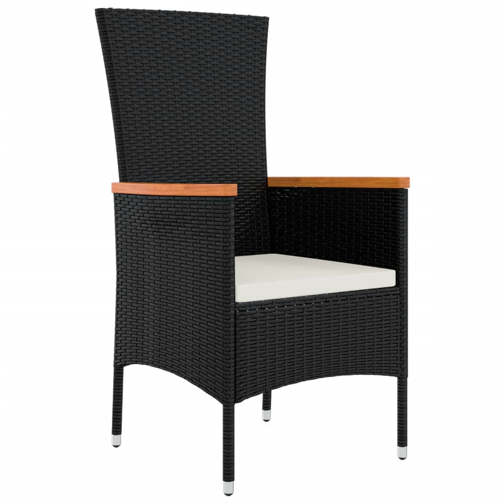 vidaXL Set mobilier de grădină cu perne, 9 piese, negru, poliratan vidaXL Set mobilier de grădină cu perne, 9 piese, negru, poliratan