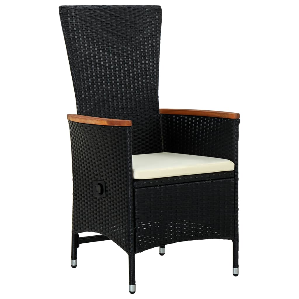 vidaXL Set mobilier de grădină cu perne, 9 piese, negru, poliratan vidaXL Set mobilier de grădină cu perne, 9 piese, negru, poliratan