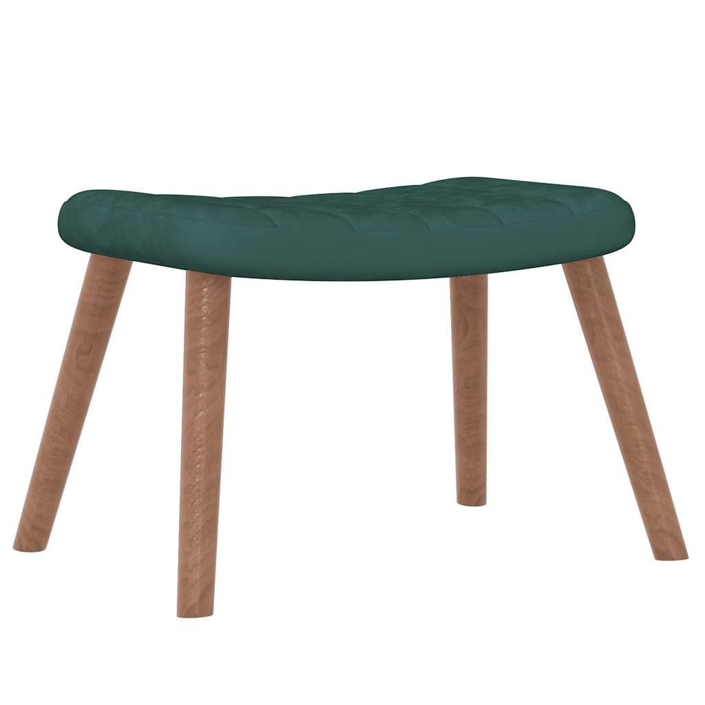 vidaXL Scaun balansoar cu taburet, verde închis, catifea vidaXL Scaun balansoar cu taburet, verde închis, catifea