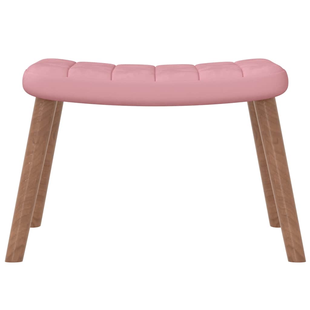 vidaXL Scaun balansoar cu taburet, roz, catifea vidaXL Scaun balansoar cu taburet, roz, catifea