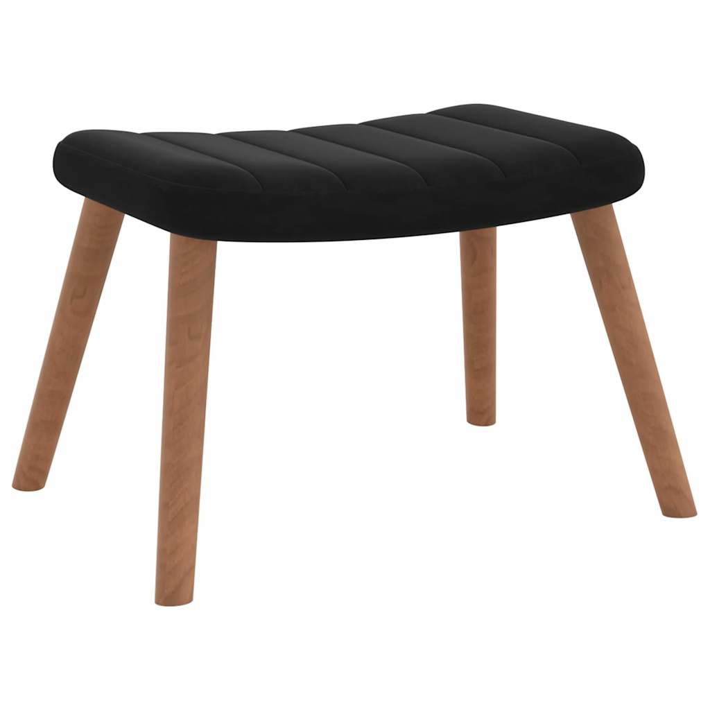 vidaXL Scaun balansoar cu taburet, negru, catifea vidaXL Scaun balansoar cu taburet, negru, catifea