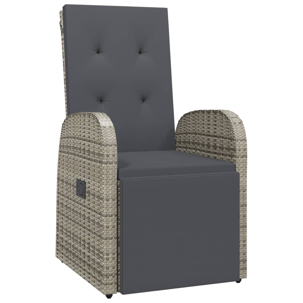 vidaXL Set mobilier grădină cu perne, 9 piese, gri, poliratan