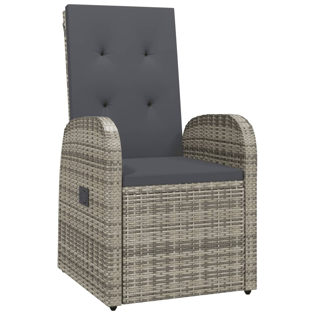 vidaXL Set mobilier grădină cu perne, 9 piese, gri, poliratan