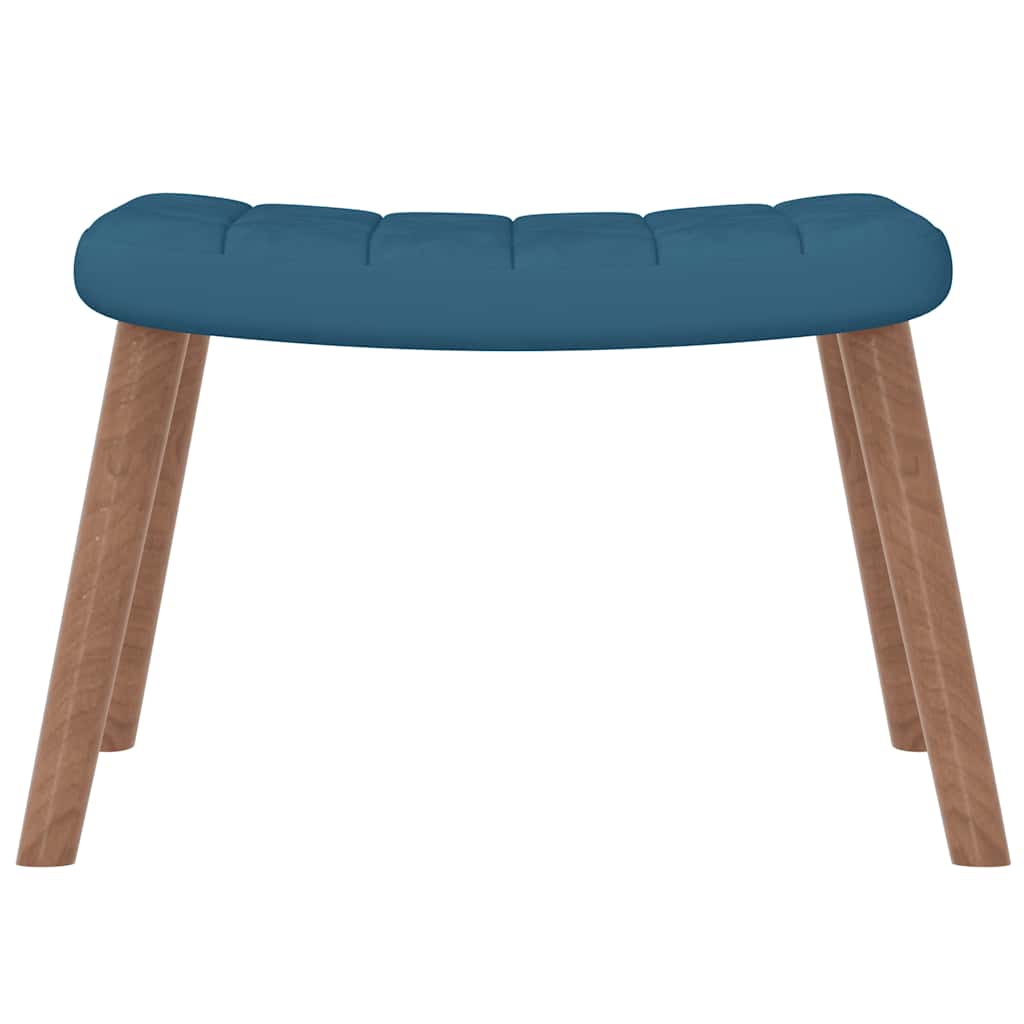 vidaXL Scaun balansoar cu taburet, albastru, catifea vidaXL Scaun balansoar cu taburet, albastru, catifea