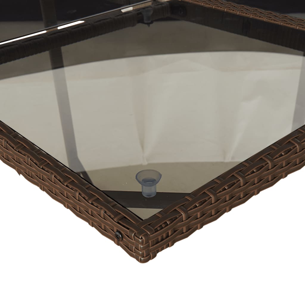 vidaXL Set mobilier de grădină, 5 piese, cu perne, maro, poliratan vidaXL Set mobilier de grădină, 5 piese, cu perne, maro, poliratan