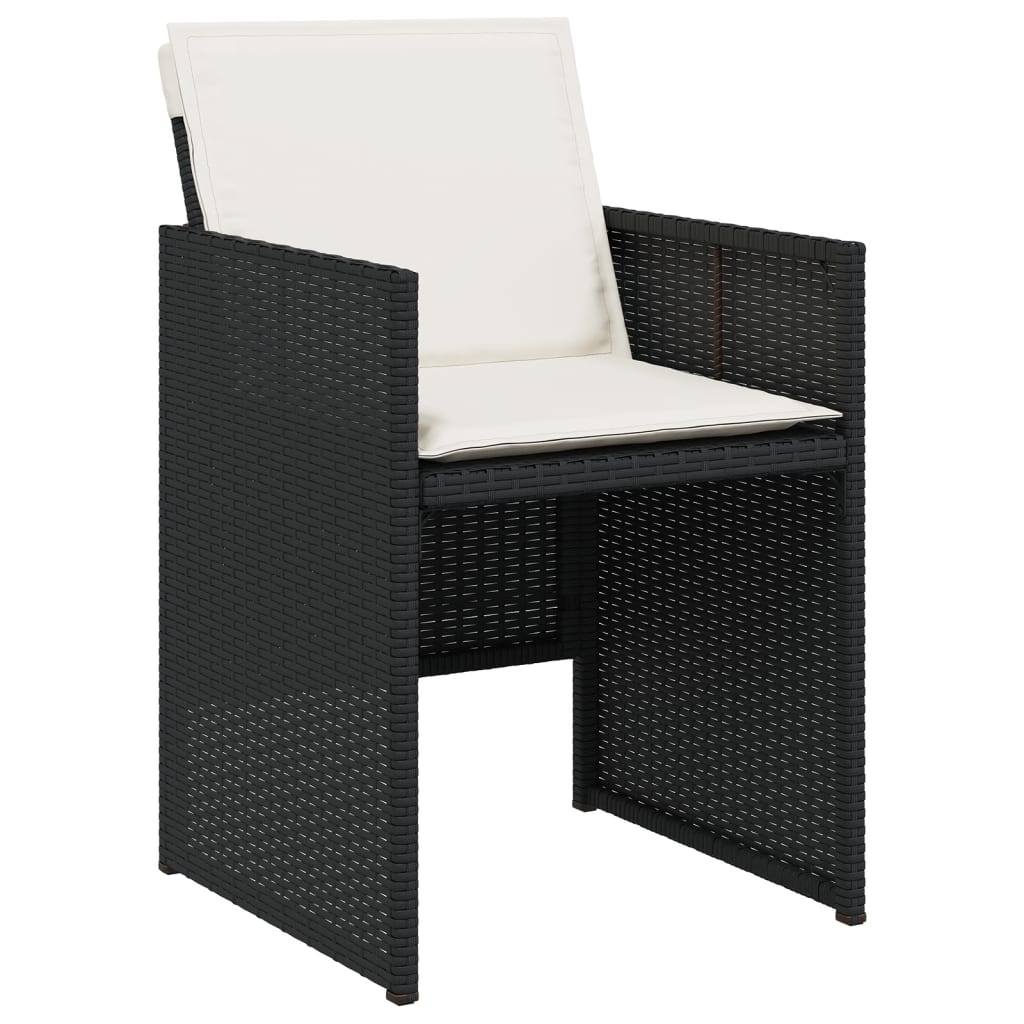 vidaXL Set mobilier de grădină cu perne, 9 piese, negru, poliratan vidaXL Set mobilier de grădină cu perne, 9 piese, negru, poliratan
