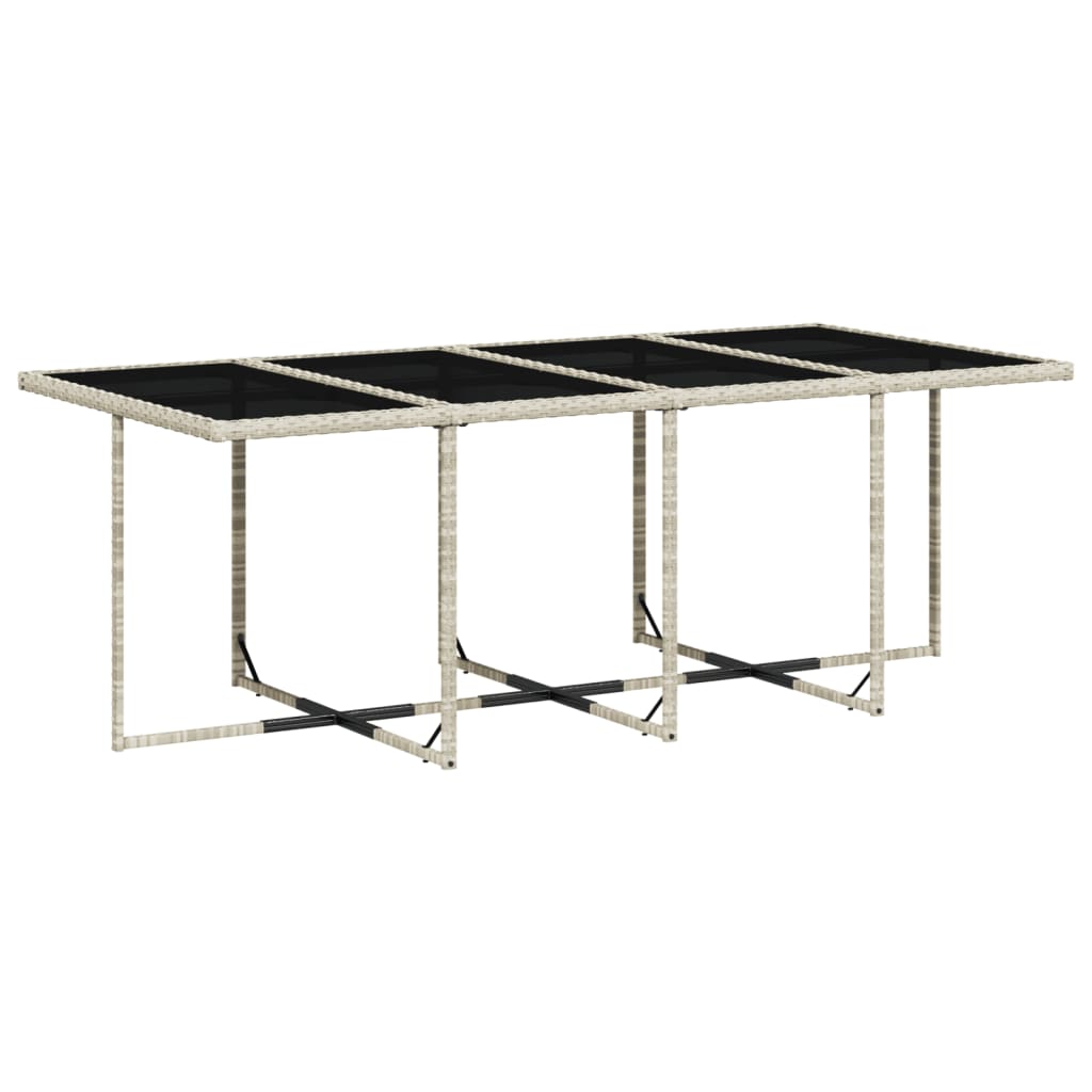 vidaXL Set mobilier grădină cu perne, 9 piese, gri deschis, poliratan