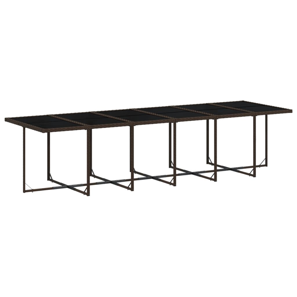 vidaXL Set mobilier de grădină, 13 piese, maro, cu perne, poliratan vidaXL Set mobilier de grădină, 13 piese, maro, cu perne, poliratan
