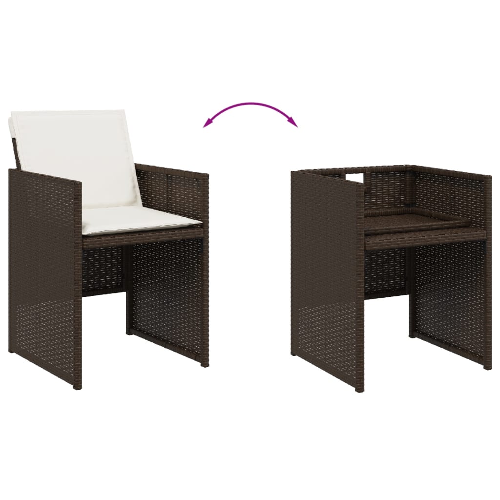 vidaXL Set mobilier de grădină, 13 piese, maro, cu perne, poliratan vidaXL Set mobilier de grădină, 13 piese, maro, cu perne, poliratan
