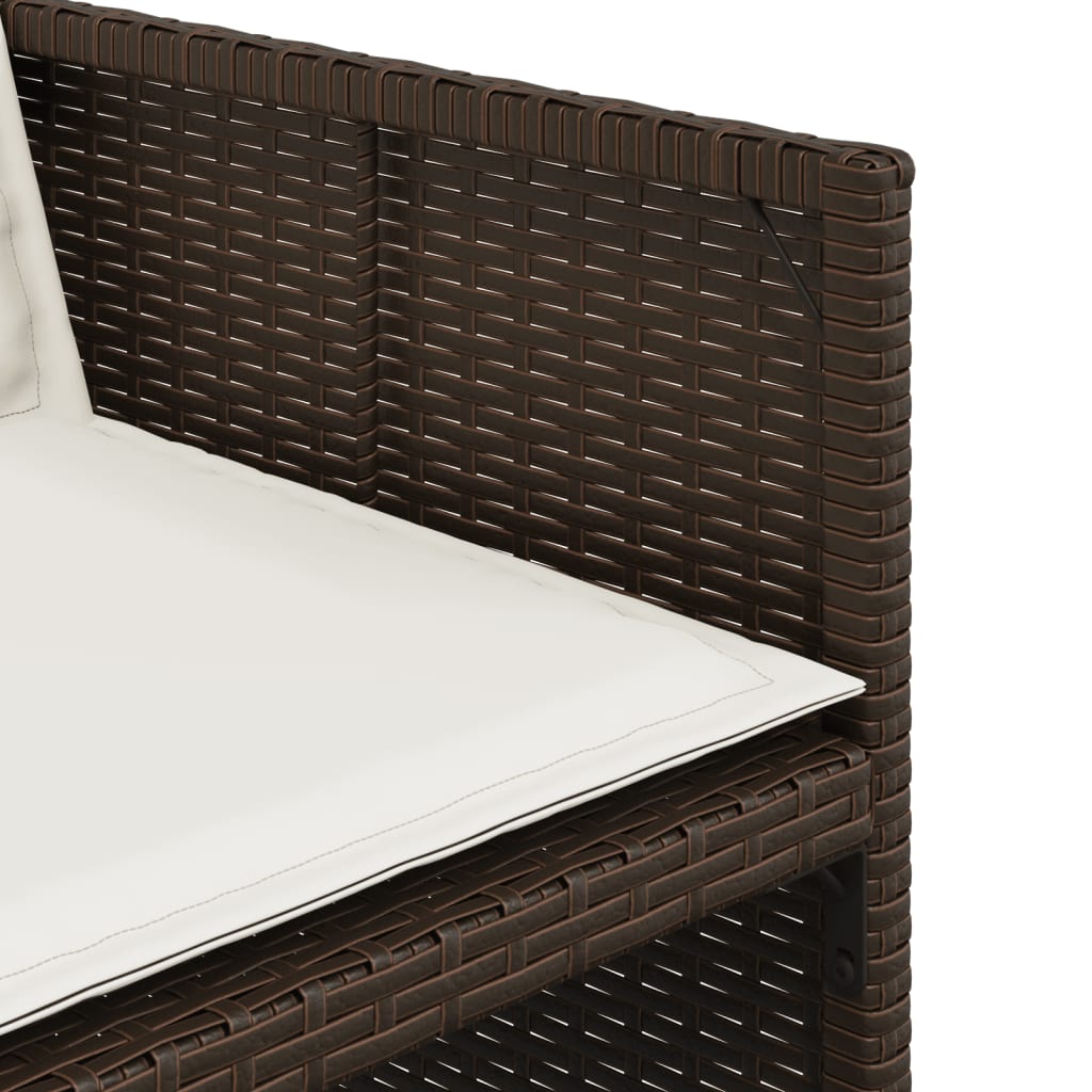 vidaXL Set mobilier de grădină cu perne, 9 piese, maro, poliratan