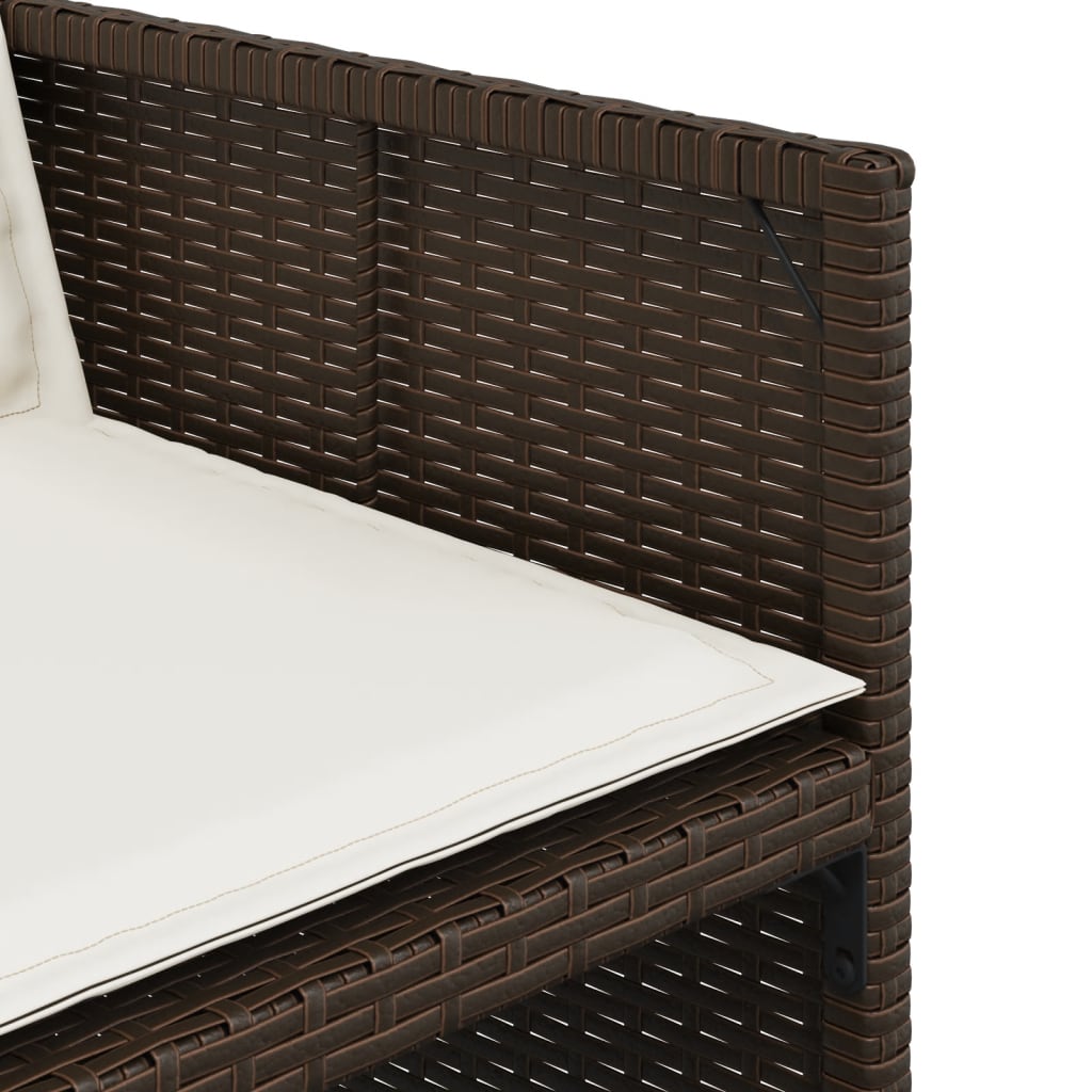 vidaXL Set mobilier de grădină, 13 piese, maro, cu perne, poliratan vidaXL Set mobilier de grădină, 13 piese, maro, cu perne, poliratan