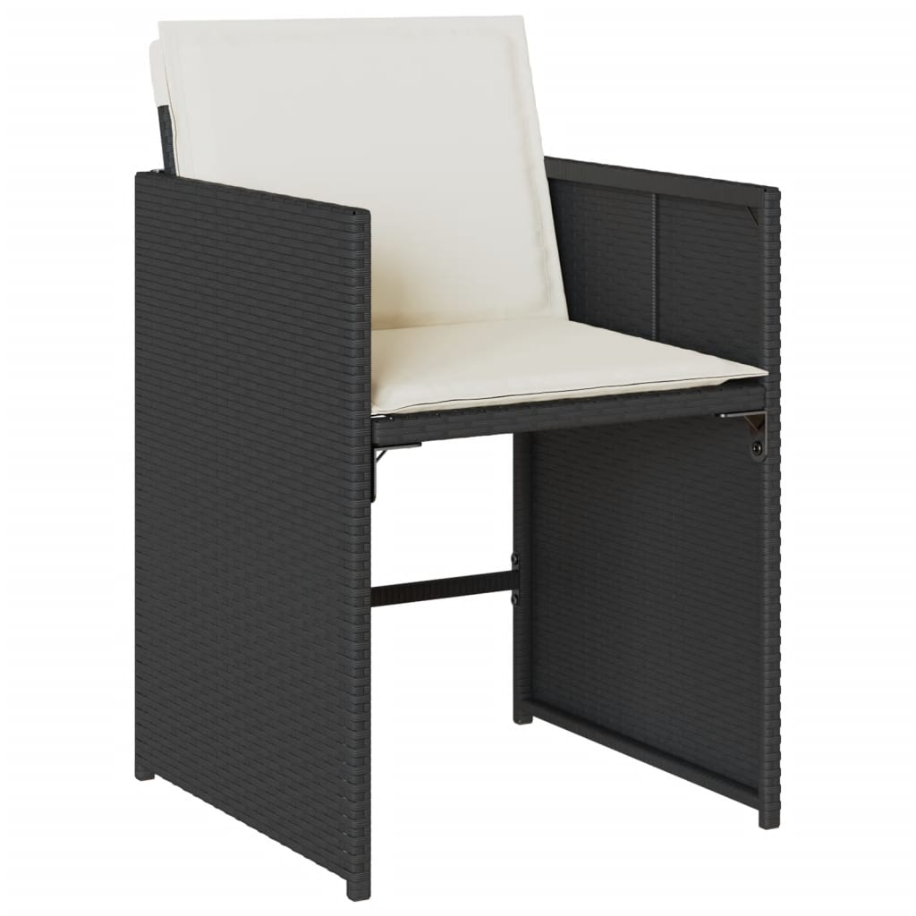 vidaXL Set mobilier de grădină cu perne, 9 piese, negru, poliratan vidaXL Set mobilier de grădină cu perne, 9 piese, negru, poliratan
