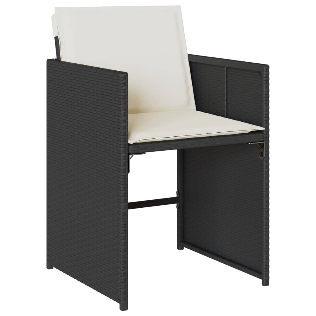 vidaXL Set mobilier de grădină cu perne, 9 piese, negru, poliratan vidaXL Set mobilier de grădină cu perne, 9 piese, negru, poliratan