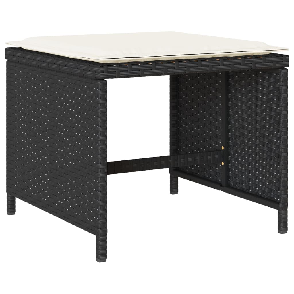 vidaXL Set mobilier de grădină cu perne, 9 piese, negru, poliratan vidaXL Set mobilier de grădină cu perne, 9 piese, negru, poliratan