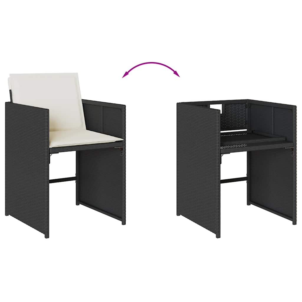 vidaXL Set mobilier de grădină cu perne, 9 piese, negru, poliratan vidaXL Set mobilier de grădină cu perne, 9 piese, negru, poliratan