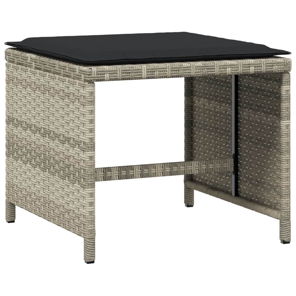 vidaXL Set mobilier grădină cu perne, 9 piese, gri deschis, poliratan vidaXL Set mobilier grădină cu perne, 9 piese, gri deschis, poliratan