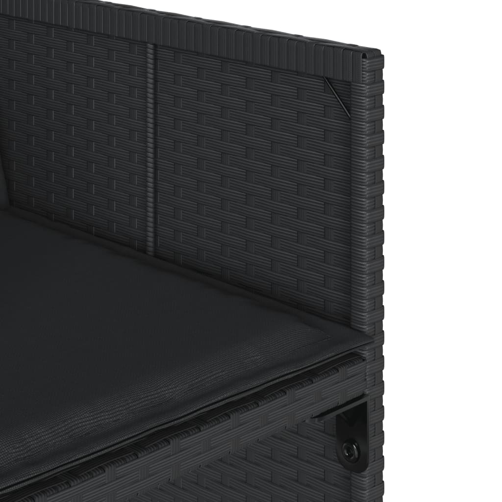 vidaXL Set mobilier de grădină cu perne, 9 piese, negru, poliratan vidaXL Set mobilier de grădină cu perne, 9 piese, negru, poliratan
