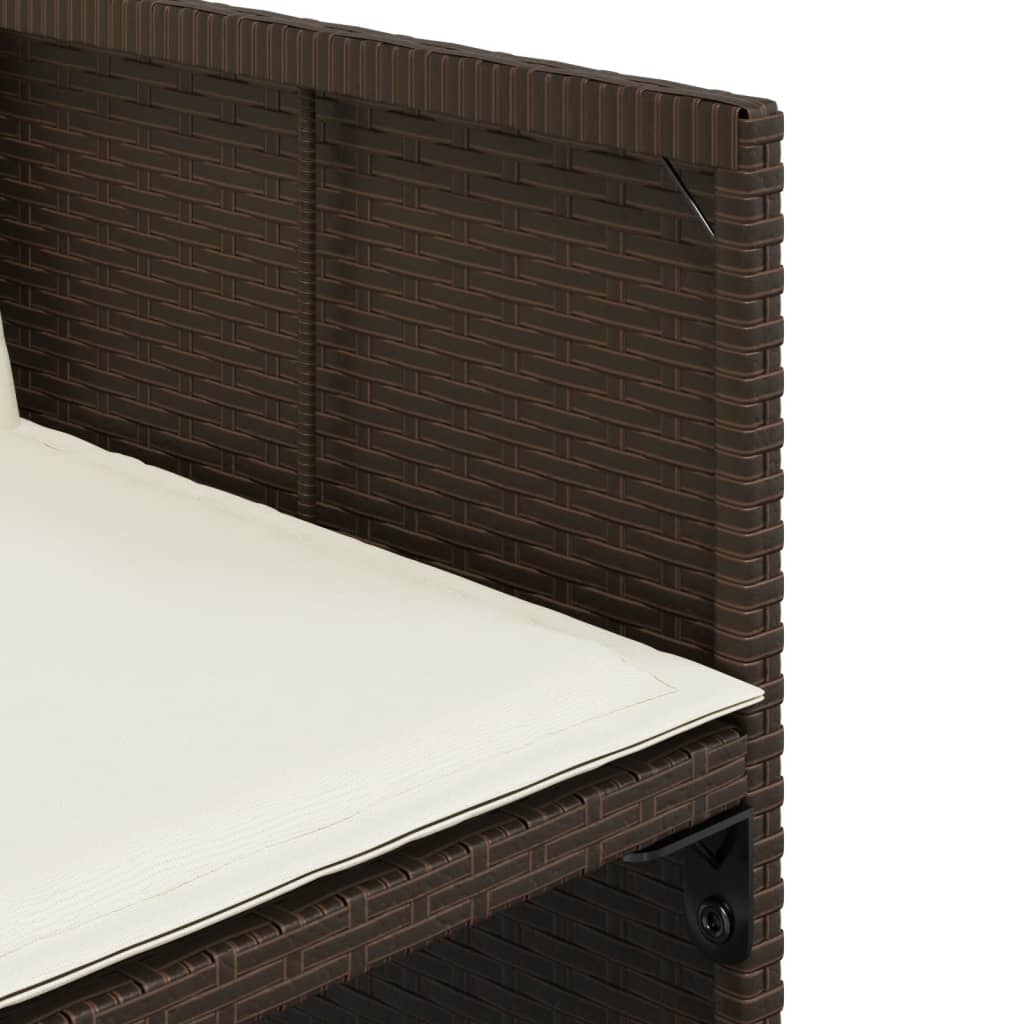 vidaXL Set mobilier de grădină cu perne, 9 piese, maro, poliratan