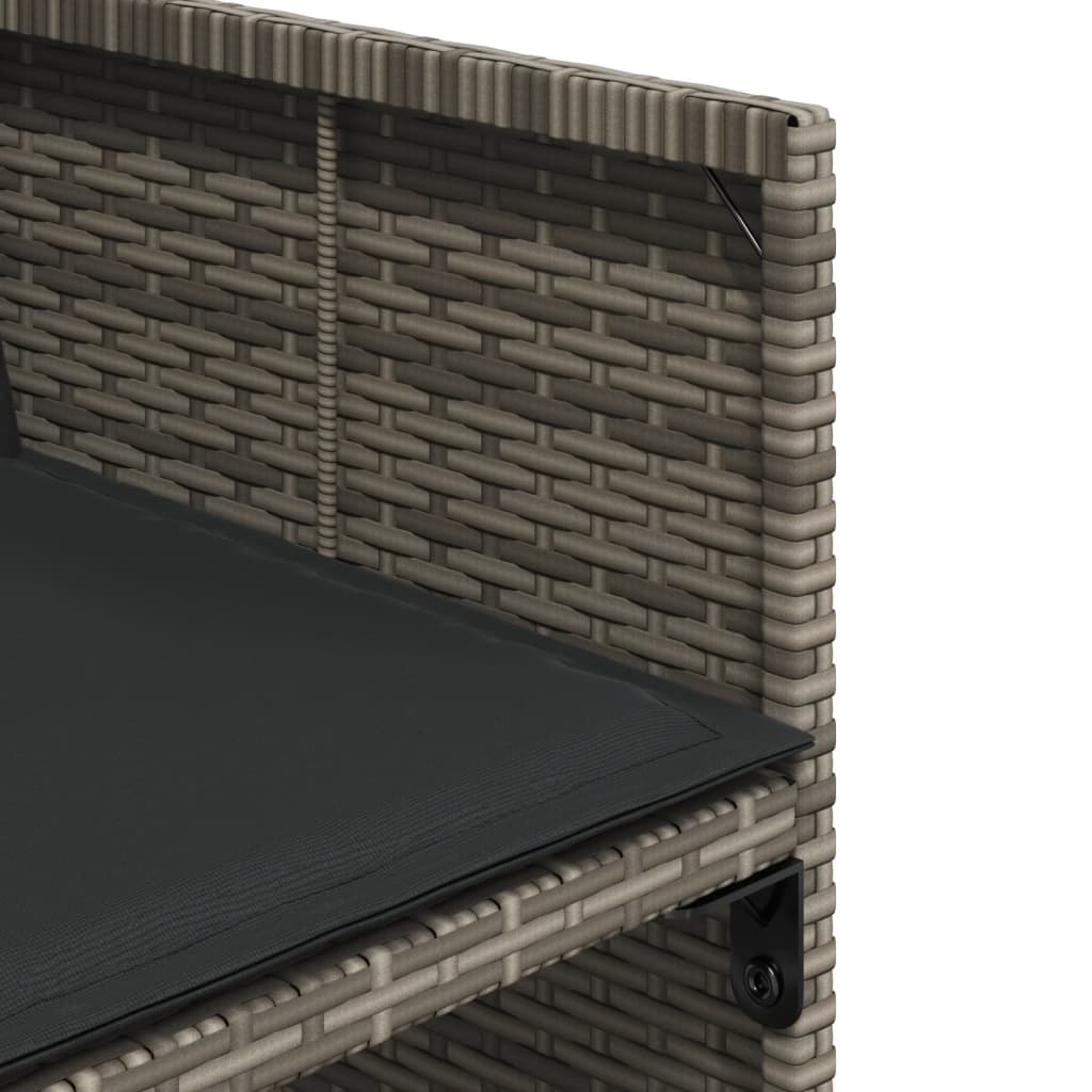 vidaXL Set mobilier grădină cu perne, 9 piese, gri, poliratan