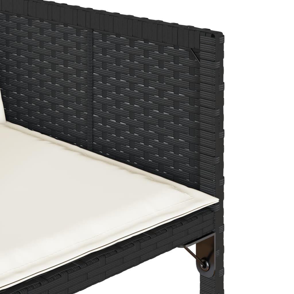 vidaXL Set mobilier de grădină cu perne, 7 piese, negru, poliratan vidaXL Set mobilier de grădină cu perne, 7 piese, negru, poliratan