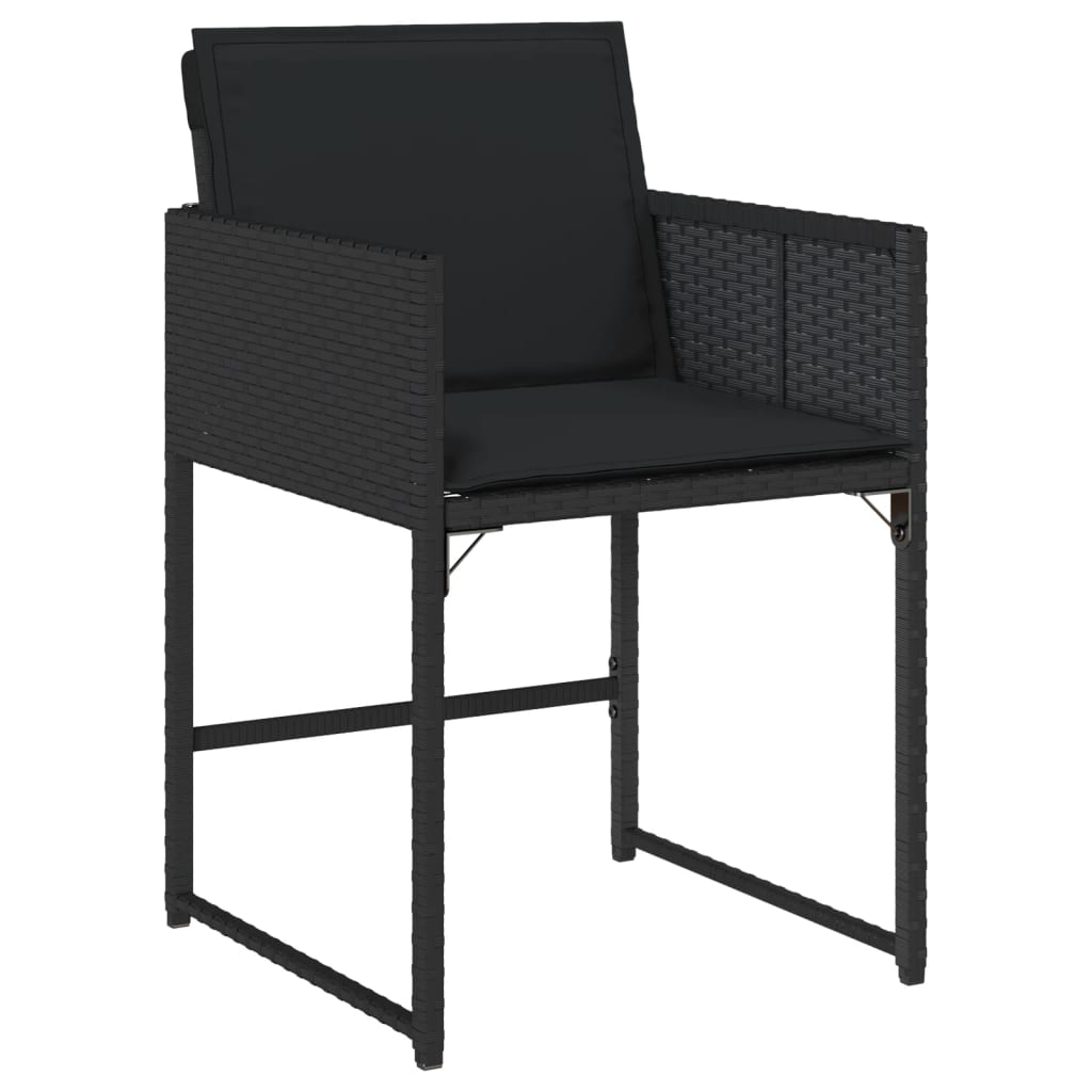 vidaXL Set mobilier de grădină cu perne, 7 piese, negru, poliratan vidaXL Set mobilier de grădină cu perne, 7 piese, negru, poliratan
