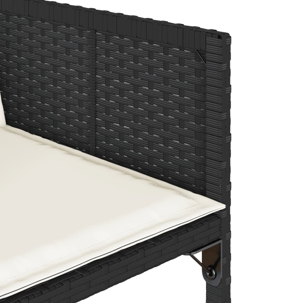 vidaXL Set mobilier de grădină cu perne, 7 piese, negru, poliratan vidaXL Set mobilier de grădină cu perne, 7 piese, negru, poliratan