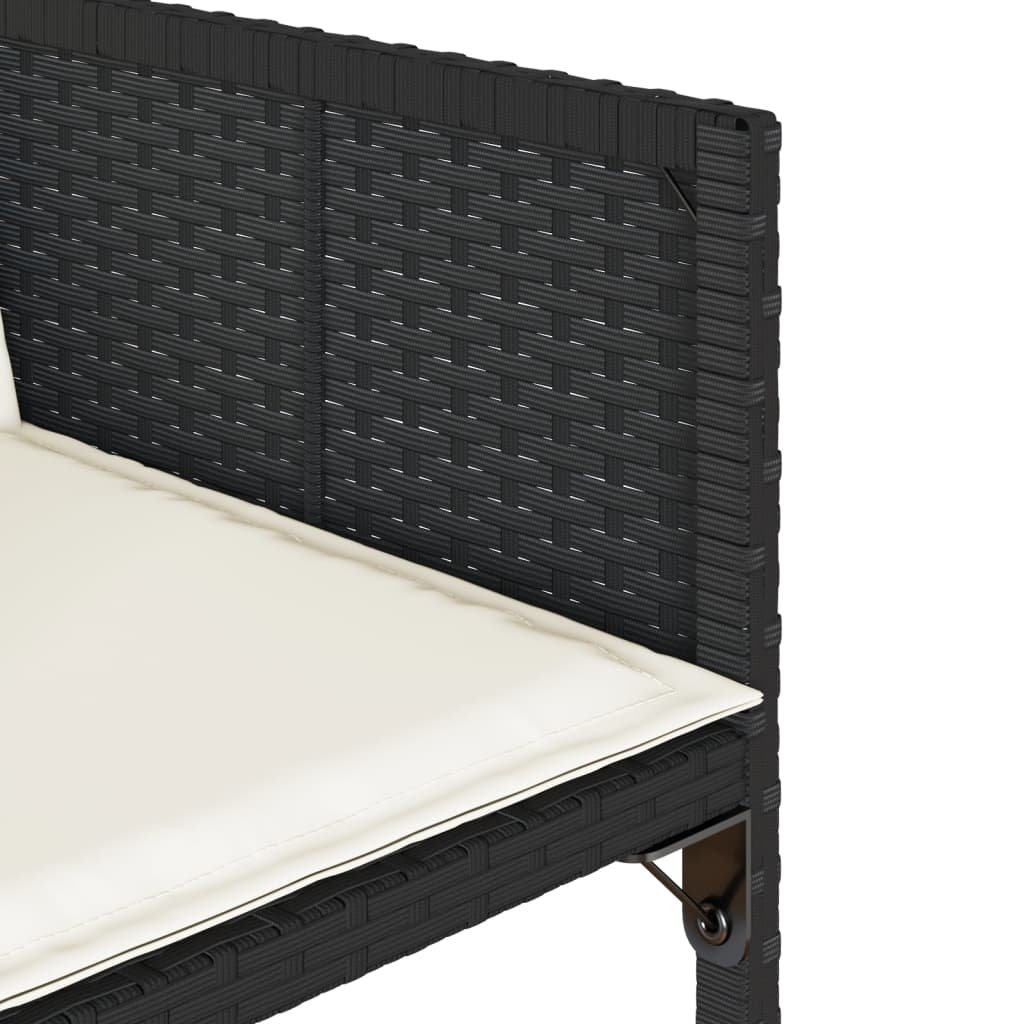 vidaXL Set mobilier de grădină cu perne, 9 piese, negru, poliratan vidaXL Set mobilier de grădină cu perne, 9 piese, negru, poliratan