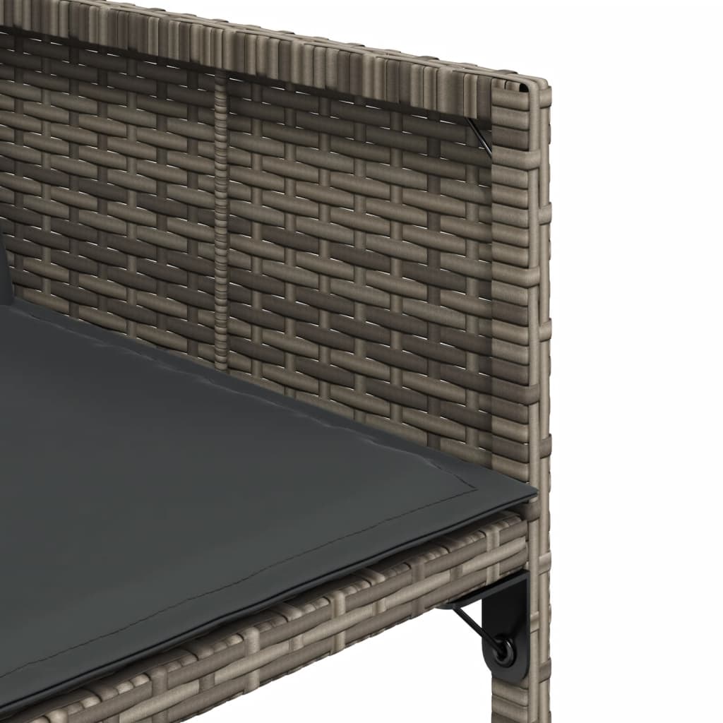 vidaXL Set mobilier grădină cu perne, 9 piese, gri, poliratan