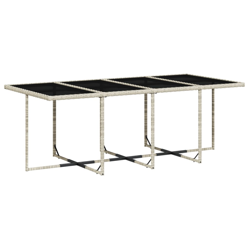 vidaXL Set mobilier grădină cu perne, 9 piese, gri deschis, poliratan