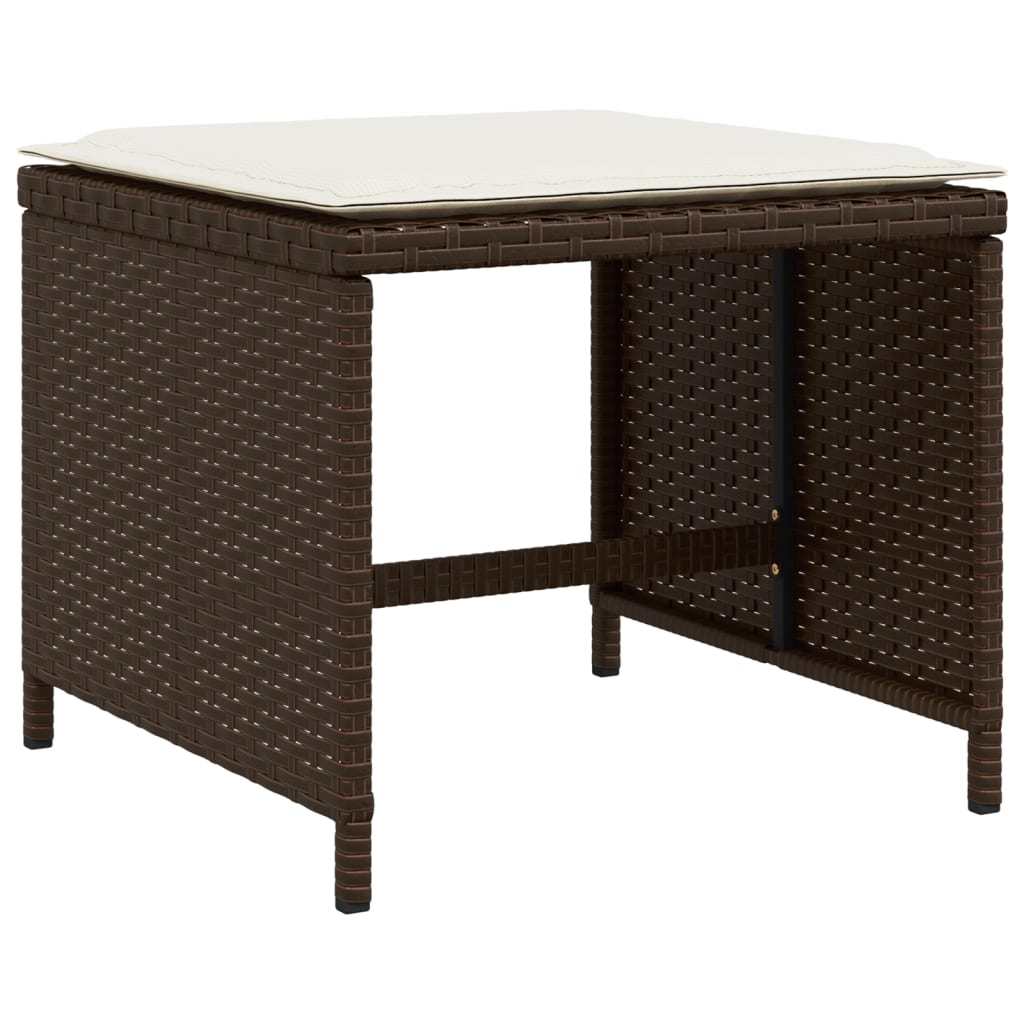 vidaXL Set mobilier de grădină, 13 piese, maro, cu perne, poliratan vidaXL Set mobilier de grădină, 13 piese, maro, cu perne, poliratan
