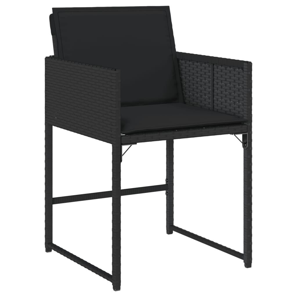 vidaXL Set mobilier de grădină cu perne, 9 piese, negru, poliratan vidaXL Set mobilier de grădină cu perne, 9 piese, negru, poliratan